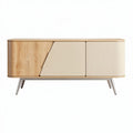 Modern wooden sideboard with storage compartments and metal legs 150 x 40 x 50cm