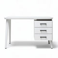 White modern writing desk with three drawers 120 x 60 x 75cm