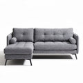 Gray fabric sectional sofa with chaise lounge 220 x 85 x 85cm