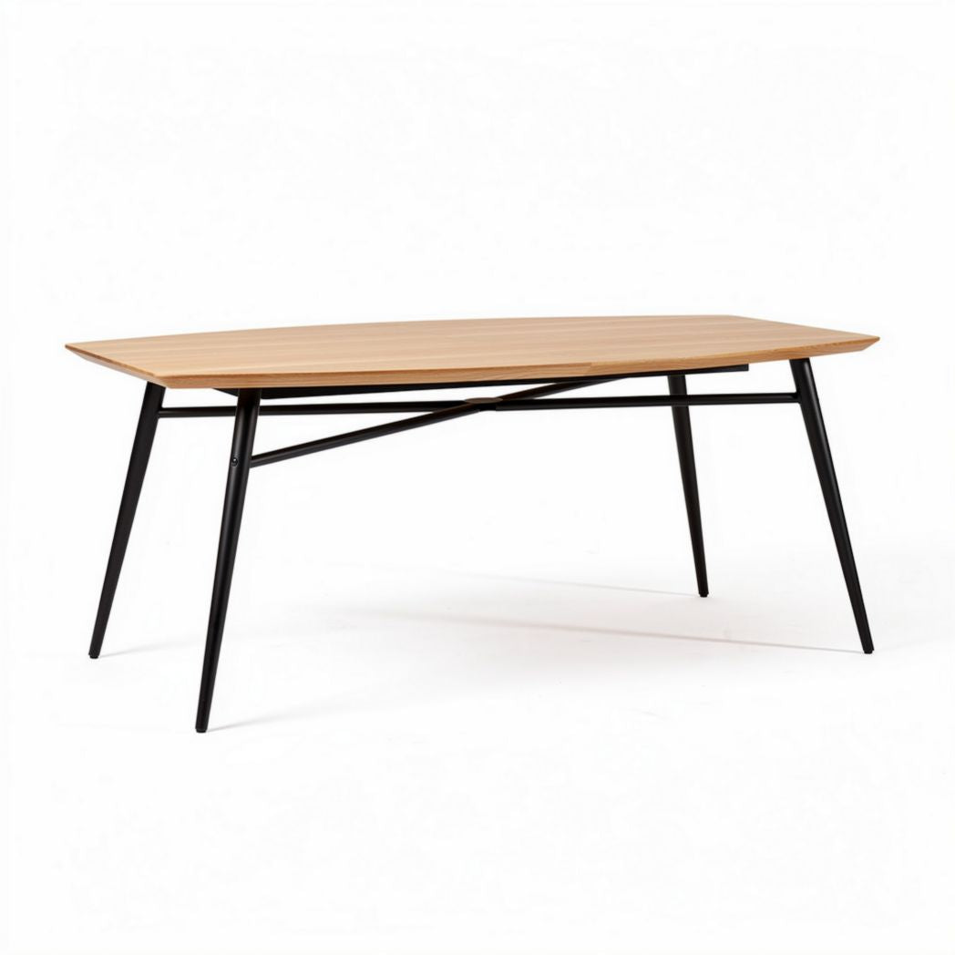 Wooden dining table with black metal legs 150 x 80 x 75cm