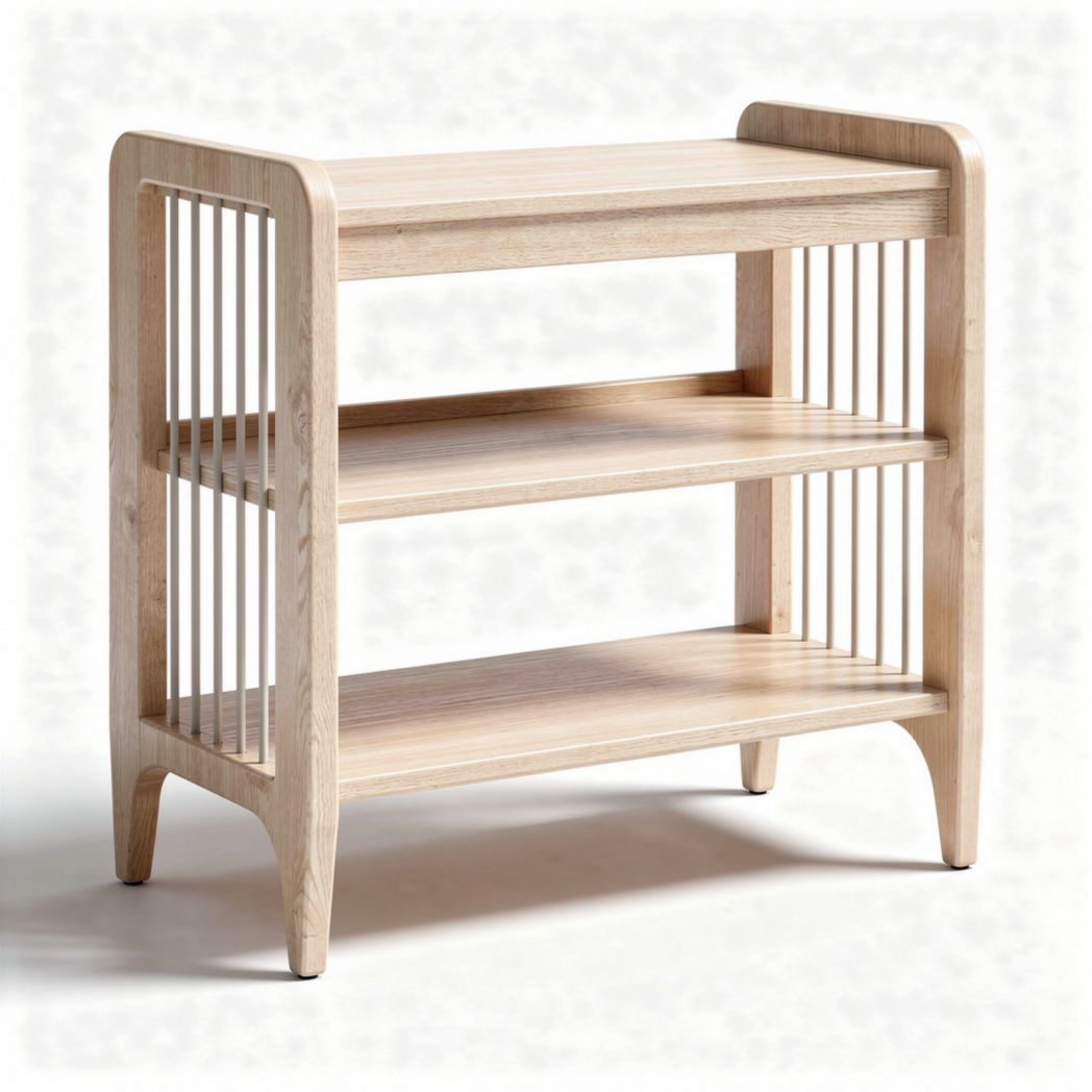 Wooden open storage shelf with three tiers for living room or bedroom 80 x 40 x 80cm